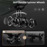 SHOWKOO Luggage Sets 3 Piece Softside Expandable Lightweight Durable Suitcase Sets Double Spinner Wheels TSA Lock Black (20in/24in/28in) - Image 3